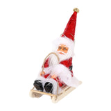 Maxbell Santa Claus Skiing Figure Indoor Desk Santa Claus sleigh Figurine Decoration Red