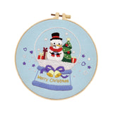 Maxbell Christmas Embroidery Kit for Beginner with Instruction Starters Cross Stitch Snowman