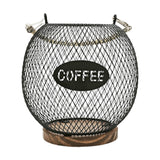 Maxbell Coffee Pod Holder Metal Coffee Pod Storage Basket for Office Countertop Room 14.5cmx15.5cm Blue Black