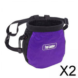 Maxbell 2xRock Climbing Chalk Bag Waist Bag For Outdoor Sports Belt Strap Pouch Purple