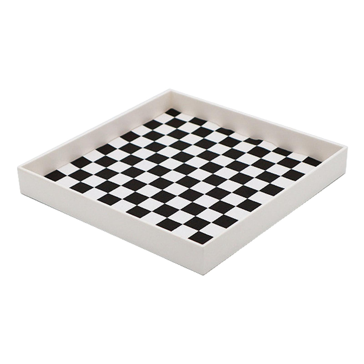Decorative Tray Dish Makeup Organizer for Living Room Desktop Bathroom Square White