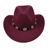 Maxbell Jazz Hat Sunhat Versatile Big Brim Hat for Music Festival Travel Performance Wine Red