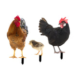 Maxbell 3x Chicken Statue Stakes Lifelike Chicken Statue for Home Backyard Farmhouse