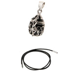 Maxbell Black Enamel Openable Ash Urn Pendant and Necklace Wax Cords Jewelry Set