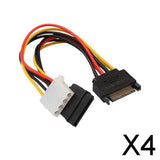 Maxbell 4x15 Pin Sata Male to Sata Female and 4Pin LP4 Power Splitter Y Cable 18cm