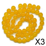 Maxbell 3x6mm Goldenrod Yellow Jade Round Gemstone Loose Beads Strand 15''