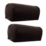 Maxbell 2 Pairs Non-slip PU Leather Stretch Furniture Sofa Armrest Covers Coffee