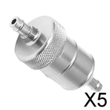 Maxbell 5x8mm 5/16" Aluminium Inline Fuel Petrol Diesels Filter Universal Silver
