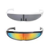 Maxbell 2x Futuristic Narrow Mirrored Visor Sunglasses Space Alien Robot Sunglasses