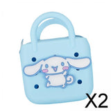 Maxbell 2xBeach Hole Bag Casual Trendy Silicone Beach Tote for Party Shopping Holidays Light Blue