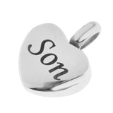 Maxbell 2 Piece Memorial Stainless Steel Heart Urn Pendant Cremation Ash Gift Son