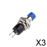 Maxbell 3xMini Momentary Push Button Switches Push on Release off Pack of 10 Blue