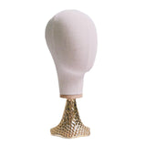 Maxbell 54cm Mannequin Head Model Hat Display Stand for Professional or Personal Use Gold Base