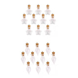 Maxbell 20pcs Tiny Star & Tear Drop Shape Cork Glass Bottle Vial DIY Necklace Pendants