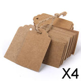 Maxbell 4x100 Kraft Paper Hang Tag Luggage Wedding Party Gift Cards + String Brown