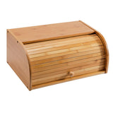 Maxbell Wooden Roll Top Bread Box Large Capacity Bread Holder Bin, Vintage Kitchen Rack Food Storage Container for Loaf, Pastry, Snacks - Aladdin Shoppers
