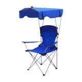 Maxbell Folding Chair with Shade Canopy Portable for Sporting Events Garden Fishing Blue