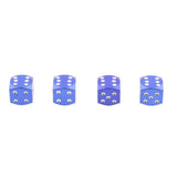 Maxbell 4x4Pcs Dice Motorcycle Car Truck Wheel Stem Air Valve Caps Covers Blue