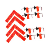 Maxbell 4x 90 Degree Right Angle Clamp Positioning Squares for Drawers DIY Carpenter Red