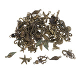 Maxbell 60 Pieces Bronze Alloy Sea Animals Shape Charms Pendants for Jewelry Making