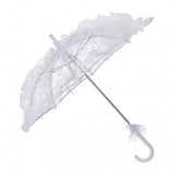 Maxbell Lace Parasol Umbrella Versatile Wedding Bridal Lace Umbrella for Dance Props White