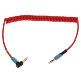 Maxbell 2 Pieces 3.5mm (1/8") M-M Coiled Audio Cable Wire Headphone Cable Black+Red