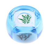 Maxbell Chinese Mahjong Dice Board Game Supplies Acrylic Multi Sided Game Dice clear Blue