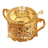 Maxbell Candy Jar Multifunctional Condiment Pot for Housewarming Gift Festive Dinner Gold