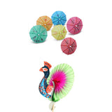 Maxbell 194Pcs Cocktail Fruit Drink Cake Umbrella/Peacock Picks Sticks Party Club Decor