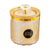 Maxbell Food Storage Container Nuts Canister for Serving Tea Cookies Pasta sugar label amber