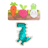 2 Pieces Kids Busy Board DIY Accessories Harvest Carrots for Travel Children Green