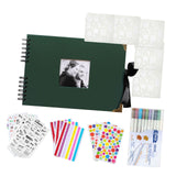 Maxbell Scrapbook Album Supplies Multifunctional for Wedding Anniversary Baby Shower Dark Green