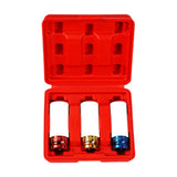 1/2-inch Thin Wall Impact Deep Lug Nut Socket Set Wheel Protector Color Coded Red Box