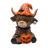 Maxbell Highland Cow Statue Resin Tabletop Ornament for Bedroom Living Room Entrance Style A