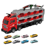 Maxbell Big Transporter Truck Toy Set Folding Storage Transporter Toy for Boys Girls