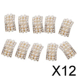 Maxbell 12x10 Assorted Gold Crystal Rhinestone Button Brooch Bouquet Crystal