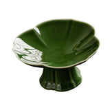 Maxbell Ceramic Footed Fruit Bowl Holder Decorative for Farmhouse Home Decor Wedding green