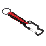 Maxbell Maxbell Outdoor Sports Molle Paracord Keychain Carabiner Belt Clip Red Black