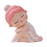 Maxbell Angel Baby Figurine Resin Ballet Girl Face Pose for Book Shelf Table Bedroom Turn Sideways