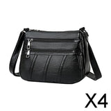 Maxbell 4xLadies Cross Body Bag PU Leather Messenger Bag Shoulder Handbag Long Strap Black
