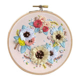Maxbell 3 Sets Embroidery Starter Kit with Flower Pattern DIY Cross Stitch Crafts