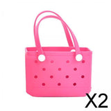 Maxbell 2xWashable Tote Bag Waterproof Handbag Organizer Fashion Summer Kids Beach Bag Dark Red