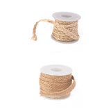 Maxbell 2pc 5M Natural Jute Burlap Hessian Plaited Rope Ribbon Bow Wedding Gift Wrapping