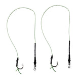 Maxbell 2pcs Carp Fishing Hair Rigs Braided Line High Carbon Steel Fishing Hook 10