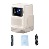 Maxbell 4K Projector Multiple Interfaces Outdoor Projector for Theater Party Bedroom Beige