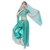 Maxbell Maxbell Princess Costume Elegant Performance Dress for Halloween Photograph Birthday XL Blue green