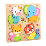 Maxbell Cute Baby Puzzles Activity Toys with 4 Patterns for Boys Girls Baby Ages 3-5 Animal