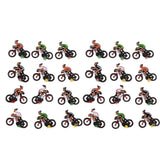 24 Pieces Miniature 1/87 HO Model Cyclist DIY Landscape Sand Table Layouts