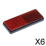 Maxbell 6xCar Cycle Reflector Light Reflective Strips Stick On Self Adhesive Red