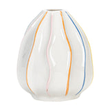 Maxbell White Ceramic Jug Vase Decorative Plant Vase for Fireplace Living Room Table oval
